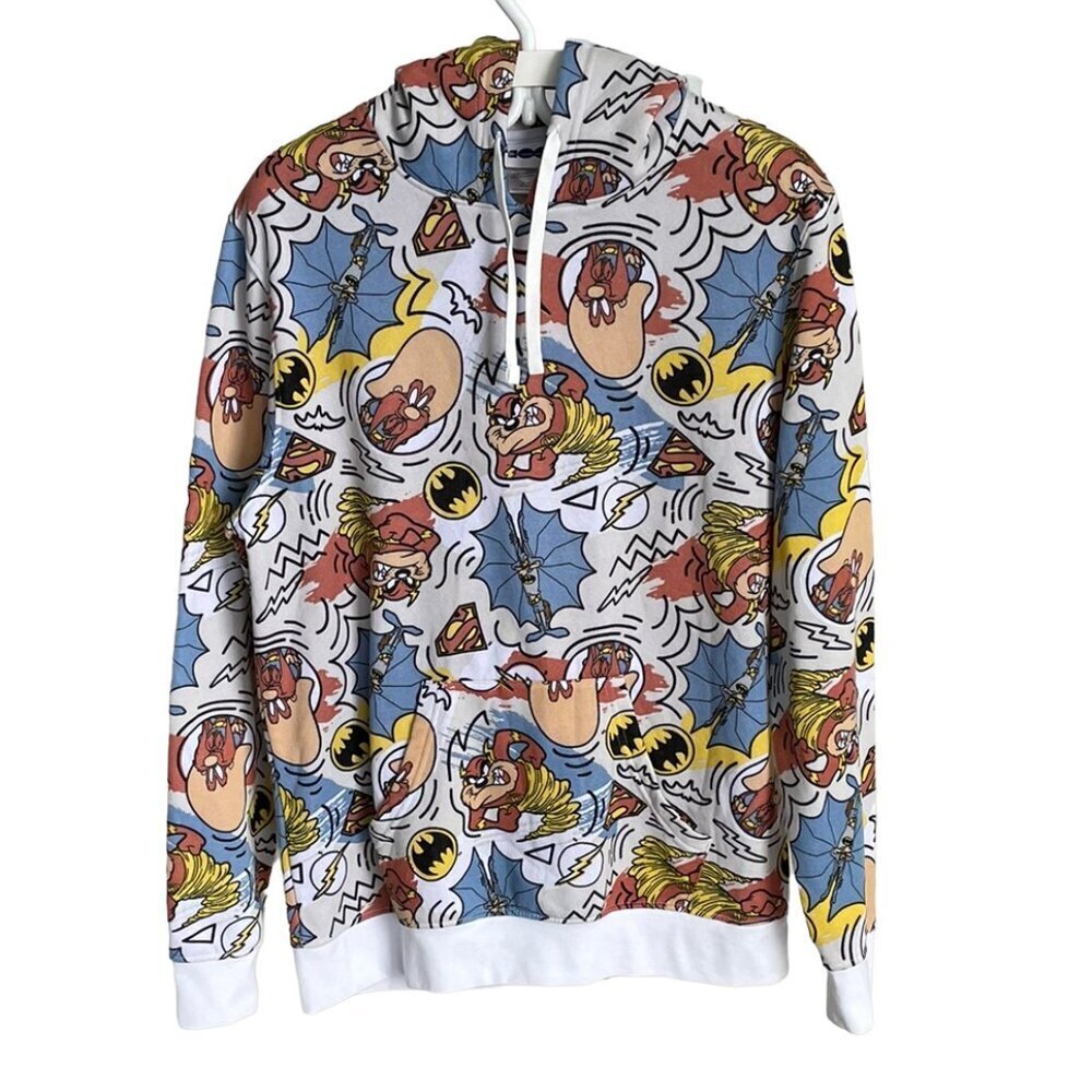 Warner Bros Hoodie Looney Tunes Tasmanian Devil Yosemite Sam Superman Batman Med